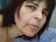 Braunhaarige, Spermaladung, Aufs gesicht abspritzen, Lingerie, Reif