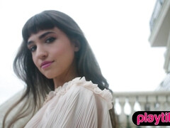 デカパイ, 茶髪の, 巨乳な, 下着, 裸, パンティ, ソフトコア, 一人