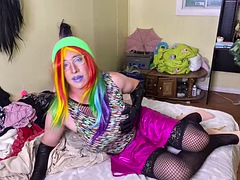 Crossdresser, Spermaladung, Süss, Absätze, Lingerie, Transfrau, Dürr, Solo
