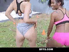 Брюнетки, Семяизвержение, Черненькие, Сперма на лице, Вчетвером, Группа, Спортзал, Бритые