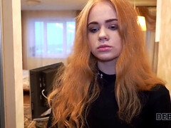 18, フェラチオ, 衣服着たままセックス, バック, Hd, 赤毛, ロシア人, ティーン