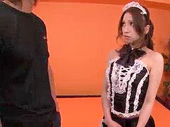 Asiatisch, Blasen, Spermaladung, Japanische massage, Hausmädchen, Strümpfe