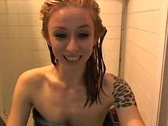 Chica, Fetiche, Masturbación, Maduro, Público, Ducha, Solo, Juguetes