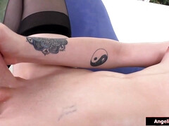 Anal, Rubia, Pajear, Masturbación, Aceite, Transexual, Solo, Tetas