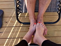 Leie, Paar, Füsse, Fetisch, Fußfetisch, Massage, Reif, Im freien