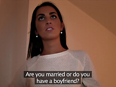 Beautiful slim brunette accepts cash for sex deal