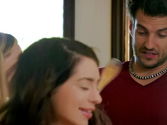 お尻, フェラチオ, 女 人男 人, 彼女, 淫乱熟女, 自然山雀, スパンキング, 三人