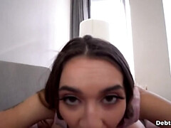 Enthousiasteling, Kont, Lul, Hondjeshouding, Sperma in gezicht, Gezichtspunt, Tiener, Tieten likken