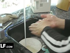 ブロンド, フェラチオ, 茶髪の, バック, 顔射, ハードコア, 淫乱熟女, 三人