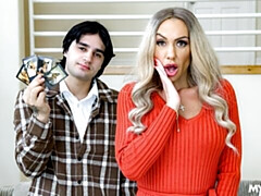 デカ尻, デカチン, デカパイ, ブロンド, フェラチオ, バック, 淫乱熟女, オッパイの