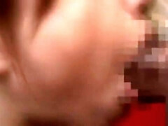 Amateur, Asiatique, Sucer une bite, Tir de sperme, Japonaise, Domestique, Jarretelles