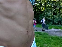 Amateur, Verga grande, Lencería, Al aire libre, Público, Transexual