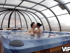 ビキニ, フェラチオ, 爸, ハードコア, Hd, プール, ティーン