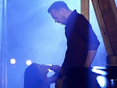 Zwart, Stel, Sperma shot, Sperma in gezicht, Kut duiken, Kort haar, Tatoeage, Tieten likken