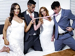 Jessica Aaren and Teal Conrad are enjoying intensive foursome sex