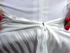 Poilue, Hd, Masturbation, Naturelle, Nylon, Chatte, Rétro, Nénés