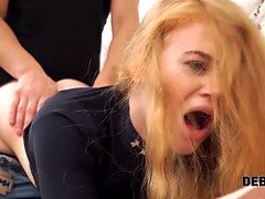 ブロンド, フェラチオ, お金, ハメ撮り, オマンコ, ストッキング, タトゥー, 妻