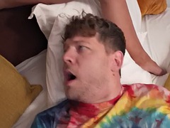 Chica, Verga grande, Montar, Tatuaje, Adolescente, Trio, Juguetes, Vibrador