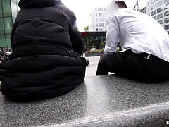 デカ尻, ブロンド, 古典, イマラチオ, 手コキする, 異人種間, 乳首, 三人
