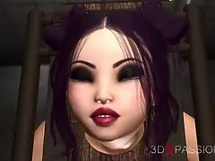 Master slave bangs hard a big titted sexy brunette in jail
