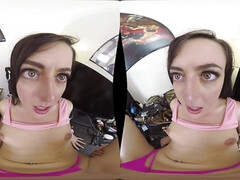 The vr experience with sexy shemale brunette babe