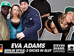 Steven Shame featuring Eva Adams and Eva Kay's public cumshot trailer