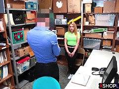 Blondine, Geschnappt, Hardcore, Büro, Zierlich, Polizei, Realität, Uniform