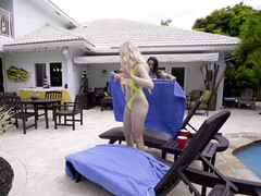 Preservatif, Mignonne, Faciale, Piscine, Chatte, Soeurs, Tabou, Adolescente