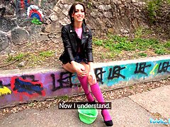 Martin Gun bangs slutty Jade Amor in public like a pro