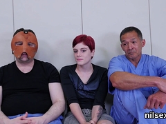 Bondage discipline sadomasochisme, Fetisj, Groepseks, Roodharige vrouw, Tiener, Uniformpje