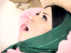 Lovely Muslim babe is playing with husband's prick