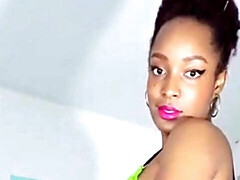 Gorgeous cutie in sexy pink panties shows off her gorgeous body