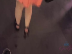 Enthousiasteling, Badkamer, Flashing, Vriendin, Orgasme, Buiten, Slipje, Gezichtspunt