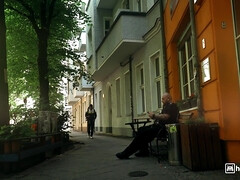 Blonde beauty entices with thrilling, daring hostel date passion