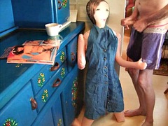 Cumshot in front of spectators doll cum mix 1