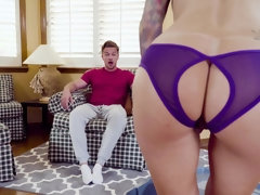 Tattooed blonde damsel gets properly fucked in various poses