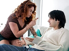 Grote lul, Grote mammen, Pijpbeurt, Handbeurt, Likken, Masturbatie, Moeder die ik wil neuken, Roodharige vrouw