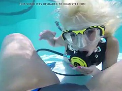 美女, ヨーロピアン, ハンガリー人, キス, レズビアン, オナニー, 公共, 水中