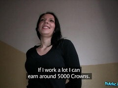 Enthousiasteling, Bruinharig, Europees, Sperma in gezicht, Geld, Buiten, Gezichtspunt, Realiteit