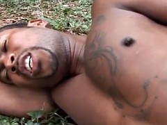 Anal, Negro, Corridas, Ébano, Gay, Sexo duro, Músculo, Al aire libre