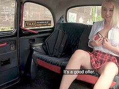 faux Taxi filthy driver fucking a hot teen cherry Vera Jarw in a taxi