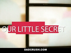 Stepdad gives petite stepdaughter Jill Kassidy a POV blowjob and tight pussy pounding on family couch