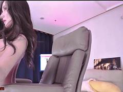 Aziatisch, Mooi, Grote mammen, Koreaans, Ondergoed, Masturbatie, Alleen, Webcamera