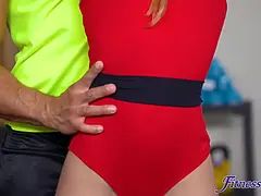Petite blonda banged by her Big Dick sport teacher - gym guest rooms