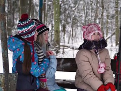 Hot bunnies fuck in the snow