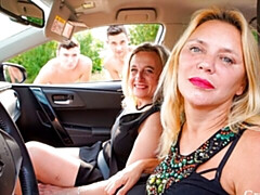 ベッドルーム, デカ尻, デカチン, デカパイ, ブロンド, フェラチオ, フォアサム, 熟年