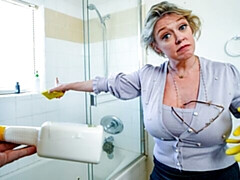 Busty mother Dee Williams is smothering him with her lust