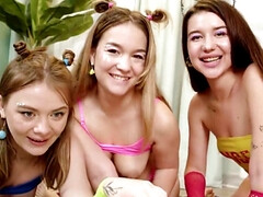 18, 美女, 乱交, グループ, 手コキする, Hd, オーガズム, ティーン