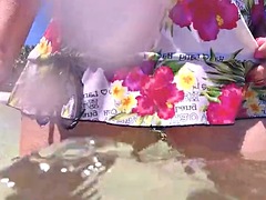 ビーチ, バイセクシャル, 毛深い, 熟年, 淫乱熟女, アウトドア, 公共, スポーツ