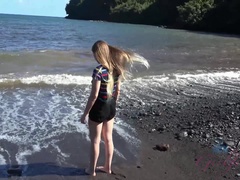 Leie, Strand, Blasen, Fingern, Flashen, Behaart, Pov, Muschi